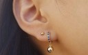 Boucles d'oreilles créoles pour femmes avec pendentif 5