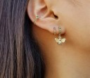 Boucles d'oreilles créoles pour femmes avec pendentif 2