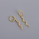 Boucles d'oreilles créoles pour femmes avec pendentif G237 21