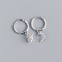 Boucles d'oreilles créoles pour femmes avec pendentif G237 8