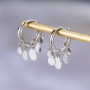 Boucles d'oreilles créoles pour femmes avec pendentif G237 14