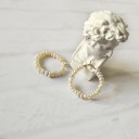 Boucles d'oreilles créoles pour femmes avec perles G1062 2