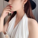Boucles d'oreilles créoles pour femmes avec pierres 2