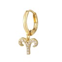 Boucles d'oreilles créoles pour femmes avec signe du zodiaque 2