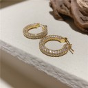 Boucles d'oreilles créoles pour femmes avec zircon 4