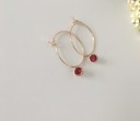 Boucles d'oreilles créoles pour femmes avec zircon G1280 6