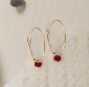 Boucles d'oreilles créoles pour femmes avec zircon G1280 3
