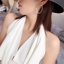 Boucles d'oreilles créoles pour femmes avec zircon 2