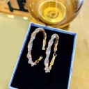 Boucles d'oreilles créoles pour femmes avec zircon 6