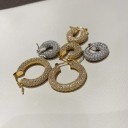 Boucles d'oreilles créoles pour femmes avec zircon 1