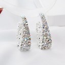Boucles d'oreilles créoles pour femmes avec zircons G758 2