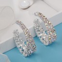 Boucles d'oreilles créoles pour femmes avec zircons G758 4