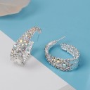 Boucles d'oreilles créoles pour femmes avec zircons G758 5