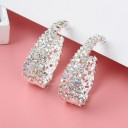 Boucles d'oreilles créoles pour femmes avec zircons G758 6