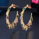 Boucles d'oreilles créoles pour femmes G1233 6