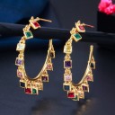 Boucles d'oreilles créoles pour femmes G1233 7