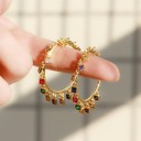 Boucles d'oreilles créoles pour femmes G1233 4
