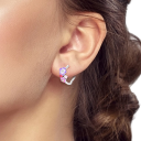 Boucles d'oreilles créoles printanières en argent 925 pour femmes avec motifs floraux printaniers, cadeau pour un mariage, des fiançailles 2