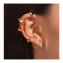 Boucles d'oreilles démoniaques en forme de dragon avec chaîne pour cartilage style hip-hop moderne bijoux punk tendance pour femmes à porter au quotidien avec clips 3