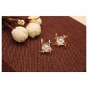 Boucles d'oreilles élégantes - Carrés avec pierre 7