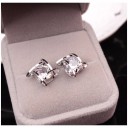 Boucles d'oreilles élégantes - Carrés avec pierre 2