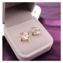 Boucles d'oreilles élégantes - Carrés avec pierre 5