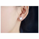 Boucles d'oreilles élégantes - Carrés avec pierre 6