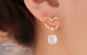 Boucles d'oreilles élégantes - Cœur avec pierre 3