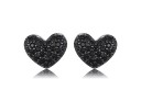 Boucles d'oreilles en argent pour femmes en forme de cœur 1