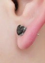 Boucles d'oreilles en argent pour femmes en forme de cœur 3