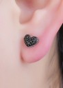 Boucles d'oreilles en argent pour femmes en forme de cœur 4