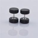 Boucles d'oreilles en bois pour hommes en forme de haltère J2104 3