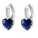 Boucles d'oreilles en cœur pour femmes avec strass 4
