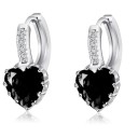 Boucles d'oreilles en cœur pour femmes avec strass 1