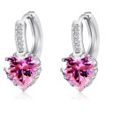 Boucles d'oreilles en cœur pour femmes avec strass 5