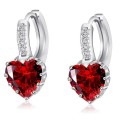 Boucles d'oreilles en cœur pour femmes avec strass 3