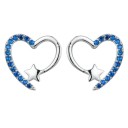 Boucles d'oreilles en forme de cœur pour femmes avec des zirconiums 3