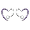 Boucles d'oreilles en forme de cœur pour femmes avec des zirconiums 5