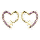 Boucles d'oreilles en forme de cœur pour femmes avec des zirconiums 5