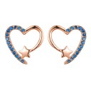 Boucles d'oreilles en forme de cœur pour femmes avec des zirconiums 3