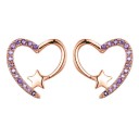 Boucles d'oreilles en forme de cœur pour femmes avec des zirconiums 5