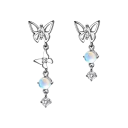 Boucles d'oreilles en forme de nœud Y2K avec zircon pour femmes en alliage de zinc Bijoux pour fêtes, mariages, anniversaires et usage quotidien 2