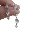 Boucles d'oreilles en forme de nœud Y2K avec zircon pour femmes en alliage de zinc Bijoux pour fêtes, mariages, anniversaires et usage quotidien 4