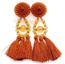 Boucles d'oreilles en perles avec franges J3206 16