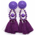 Boucles d'oreilles en perles avec franges J3206 15