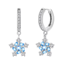 Boucles d'oreilles étoilées en argent sterling 925 pour femmes Bijoux en argent pour femmes Cadeaux d'anniversaire, de Noël symbole des étoiles et des ambitions 1
