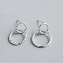 Boucles d'oreilles femmes deux cercles 1