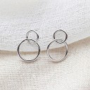 Boucles d'oreilles femmes deux cercles 4