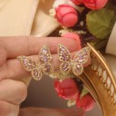Boucles d'oreilles femmes papillons avec zircon 12