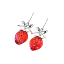 Boucles d'oreilles fraise en argent sterling 925 pour femmes Bijoux en argent pour femmes Cadeaux estivaux juteux symbole d'amour, de passion, de pureté et d'abondance 3